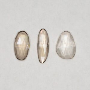 ChampagneZircon freeform rose cuts 1.00cts 4.59cts 3pcs N zn2902