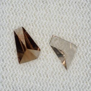 ChampagneZircon freeform rosecuts 0.50cts 0.81cts N zn3324