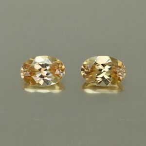 ChampagneZircon oval pair 6.5x4.5mm 1.74cts N zn2893