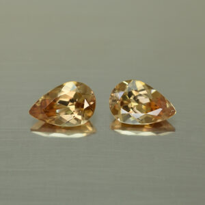 ChampagneZircon pear pair 10.0x6.5mm 4.91cts N zn4627 SOLD
