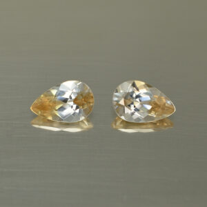 ChampagneZircon pear pair 8.5x5.5mm 2.98cts N zn4593 SOLD