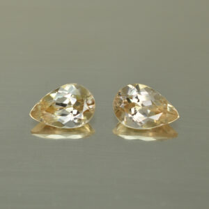 ChampagneZircon pear pair 9.0x6.0mm 3.85cts N zn4607