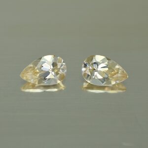 ChampagneZircon pearshape pair 7.8x5.0mm 2.29cts N zn3554