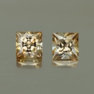 ChampagneZircon princess pair 5.0mm 1.96cts N zn3563 SOLD