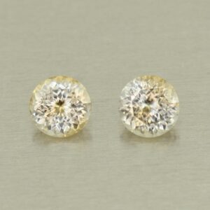 ChampagneZircon round pair 6.0mm 2.45cts N zn5880