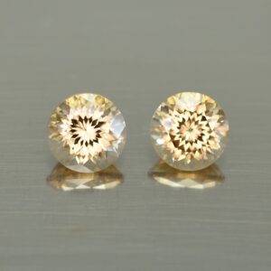 ChampagneZircon round pair 6.0mm 2.68cts N zn1778