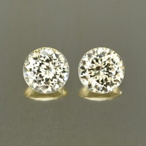 ChampagneZircon round pair 6.5mm 2.92cts H zn2154