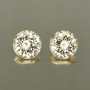 ChampagneZircon round pair 6.5mm 3.24cts H zn1058