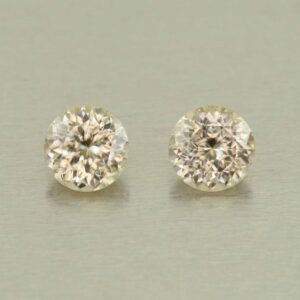 ChampagneZircon round pair 6.5mm 3.29cts N zn5886