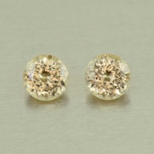 ChampagneZircon round pair 6.5mm 3.37cts N zn5891 SOLD
