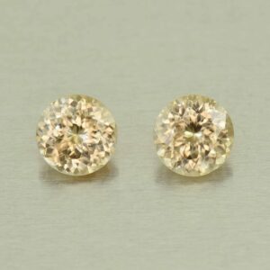 ChampagneZircon round pair 7.0mm 3.90cts N zn5896 SOLD