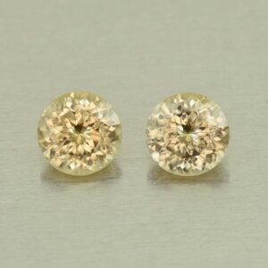ChampagneZircon round pair 7.0mm 3.97cts N zn5897 SOLD