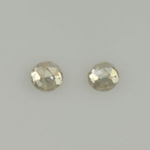 ChampagneZircon round rose cut pair 4.5mm 1.20cts N zn7649 a