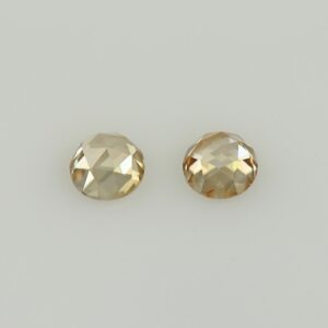 ChampagneZircon round rose cut pair 4.5mm 1.22cts N zn7650 a