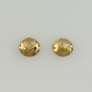 ChampagneZircon round rose cut pair 4.5mm 1.23cts N zn7651 a