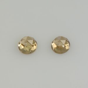 ChampagneZircon round rose cut pair 4.5mm 1.29cts N zn7652 a