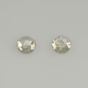 ChampagneZircon round rose cut pair 4.5mm 1.32cts N zn7653 a