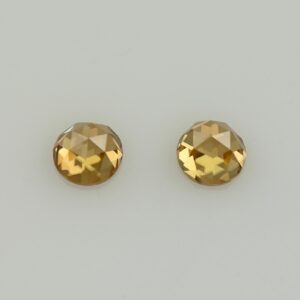 ChampagneZircon round rose cut pair 4.6mm 1.26cts N zn7654 a