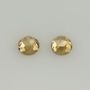 ChampagneZircon round rose cut pair 5.0mm 1.65cts N zn7655 a