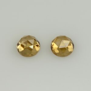 ChampagneZircon round rose cut pair 6.0mm 3.02cts N zn7656 a