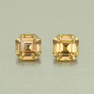 ChampagneZircon sq eme cut pair 6.5mm 4.09cts N zn5592