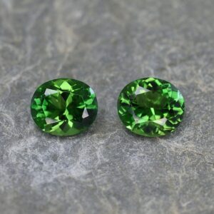 ChromeTourmaline oval pair 7.4x6.4mm 2.42cts ct127 SOLD
