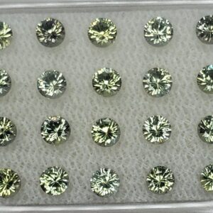 GreenSapphire round 3.0mm 2.62cts 20pcs N sa380