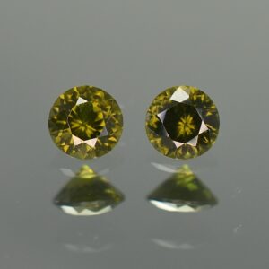 GreenZircon round pair 4.8mm 1.05cts zn2859 SOLD