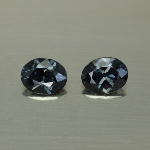 GreySpinel oval pair 9.0x7.0mm 3.74cts N sp628