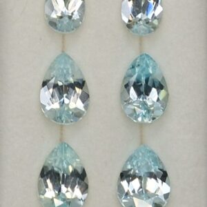 IceBlueZircon Earrings Suite pear 6.0x4.0 8.0x5.0mm 8.75cts 10pcs zn1937