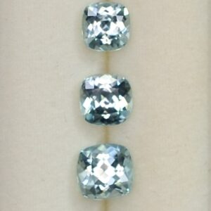 IceBlueZircon Suite sq cush 4.1 5.5mm 3.83cts 5pcs H zn2127