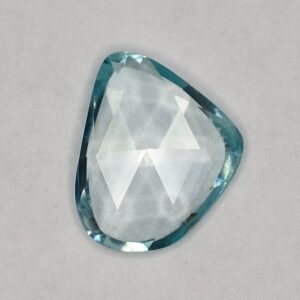 IceBlueZircon freeform rose cut 11.5x9.0mm 3.14cts zn1883