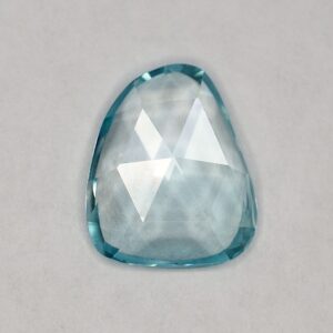 IceBlueZircon freeform rose cut 11.7x9.7mm 4.37cts zn1887