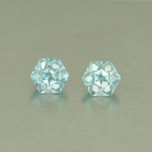 IceBlueZircon hex pair 5.0mm 1.79cts H zn5064 SOLD