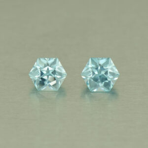 IceBlueZircon hex pair 5.0mm 1.82cts H zn5065 SOLD