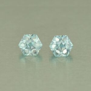 IceBlueZircon hex pair 5.0mm 1.85cts H zn5066 SOLD