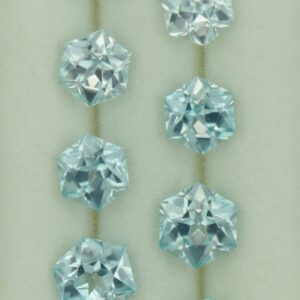IceBlueZircon hex suite 4.0mm 4.5mm 5.0mm 6.81cts H zn5070 a scaled 1 SOLD