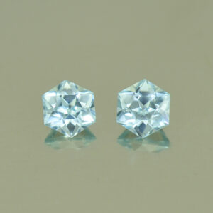 IceBlueZircon hexagon pair 3.9mm 0.87cts H zn5049