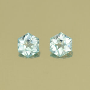 IceBlueZircon hexagon pair 4.0mm 0.74cts H zn5046 SOLD