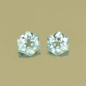 IceBlueZircon hexagon pair 4.0mm 0.77cts H zn5047 SOLD