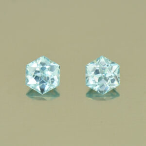 IceBlueZircon hexagon pair 4.0mm 0.90cts H zn5050