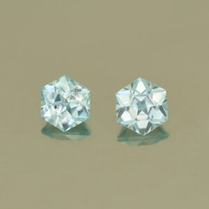 IceBlueZircon hexagon pair 4.0mm 0.90cts H zn5051