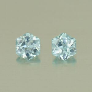 IceBlueZircon hexagon pair 4.0mm 0.92cts H zn5052
