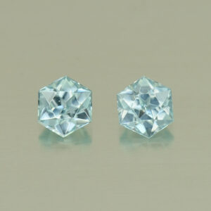IceBlueZircon hexagon pair 4.0mm 0.94cts H zn5053