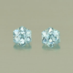 IceBlueZircon hexagon pair 4.0mm 0.96cts H zn5054