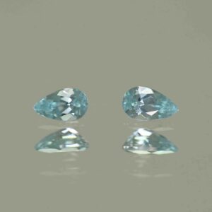 IceBlueZircon pear pair 5.0x3.0mm 0.56cts H zn7458