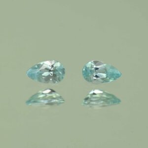 IceBlueZircon pear pair 5.0x3.0mm 0.62cts H zn7460