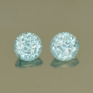 IceBlueZircon round pair 5.3mm 1.88cts H zn4944