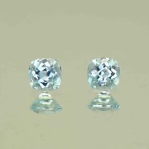 IceBlueZircon sq cush pair 4.6mm 1.44cts H zn7608