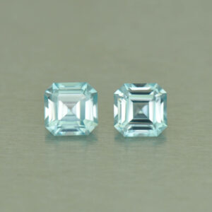 IceBlueZircon sq eme pair 5.0mm 1.78cts H zn5073 SOLD